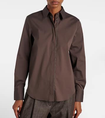 Monili cotton-blend poplin shirt | Brunello Cucinelli