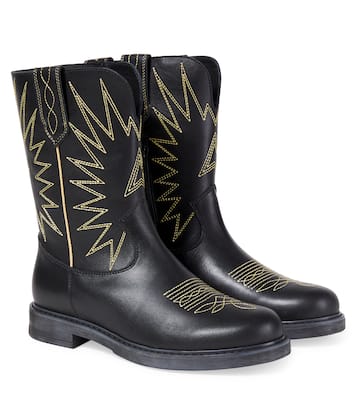 Botas Wish Star de piel bordadas | Golden Goose Kids