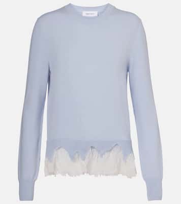 Lace-trimmed wool and cashmere sweater | McQueen