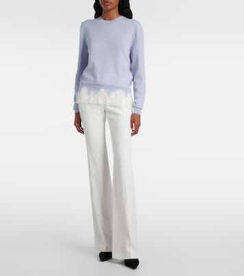 Lace-trimmed wool and cashmere sweater | McQueen
