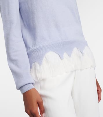 Lace-trimmed wool and cashmere sweater | McQueen