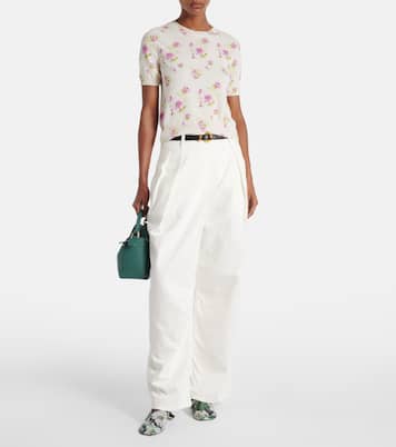 Floral cotton-blend sweater  | Loewe