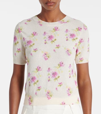 Floral cotton-blend sweater  | Loewe