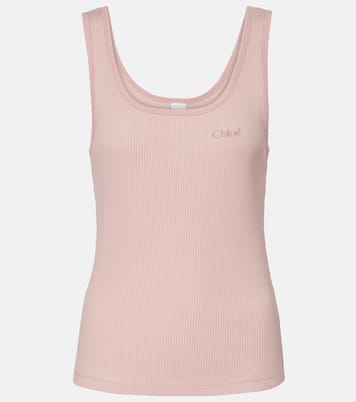 Tank top de jersey de algodón acanalado | Chloé