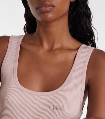 Tank top de jersey de algodón acanalado | Chloé