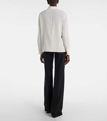 Hanford scarf-detail silk shirt | Nili Lotan
