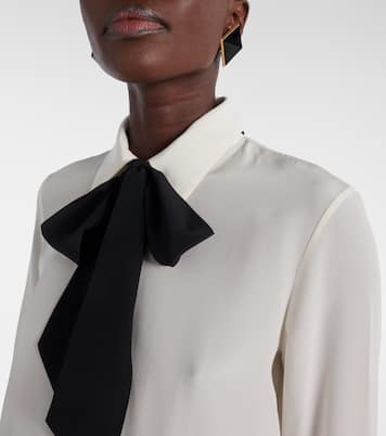 Hanford scarf-detail silk shirt | Nili Lotan