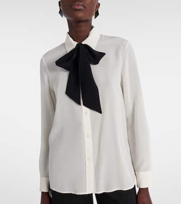Hanford scarf-detail silk shirt | Nili Lotan