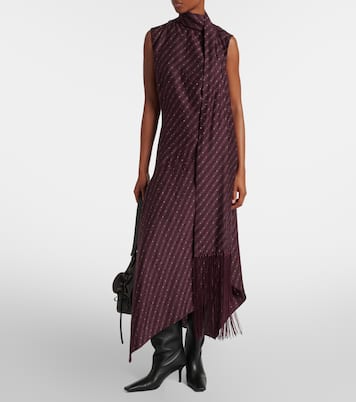 Dale asymmetric silk maxi dress  | Acne Studios