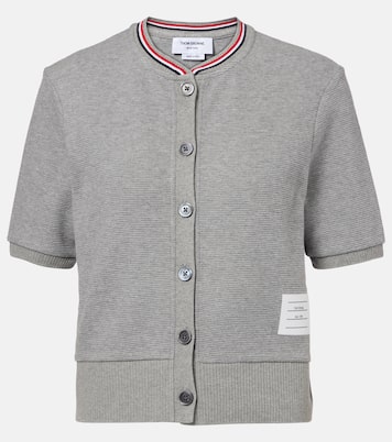 Cardigan cropped in cotone a nido d’ape | Thom Browne