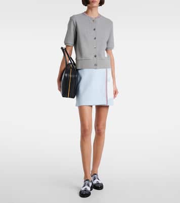 Cardigan cropped in cotone a nido d’ape | Thom Browne