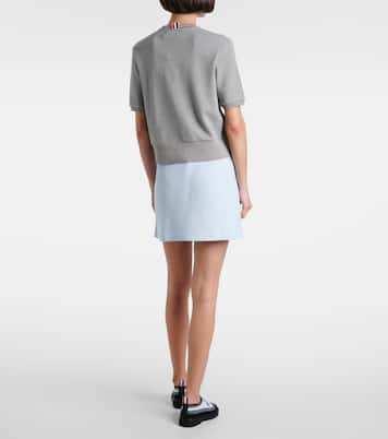 Cardigan cropped in cotone a nido d’ape | Thom Browne
