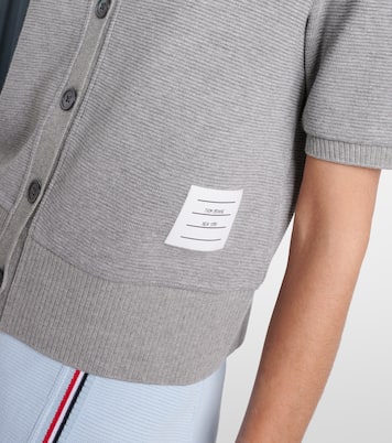 Cardigan cropped in cotone a nido d’ape | Thom Browne