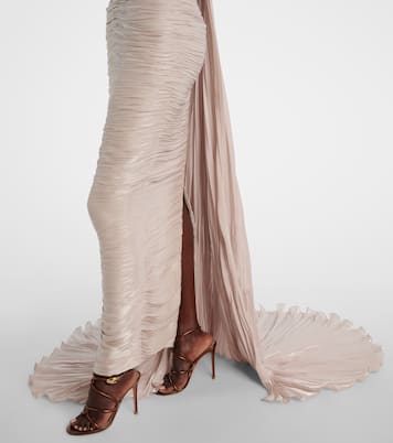 Off-shoulder pleated bustier gown | Marmar Halim