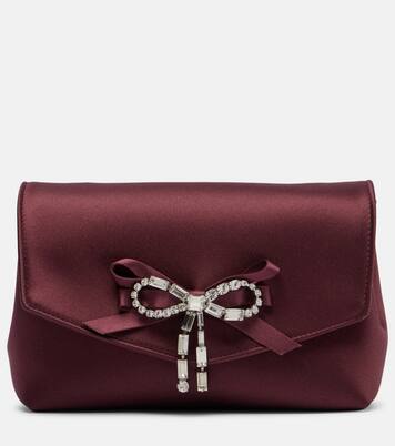 Soft Bow Mini embellished satin clutch | Jimmy Choo
