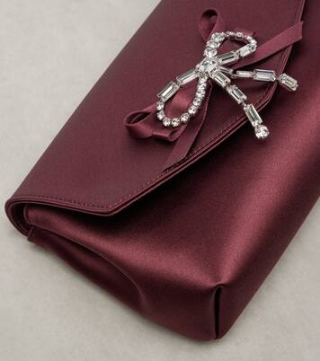 Soft Bow Mini embellished satin clutch | Jimmy Choo