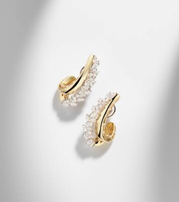 Golden Strada 18kt gold earrings with diamonds | Yeprem