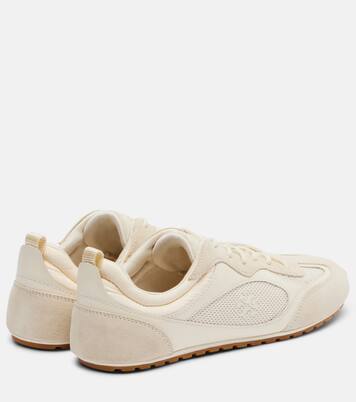 Field suede and leather-trimmed sneakers | Tory Burch