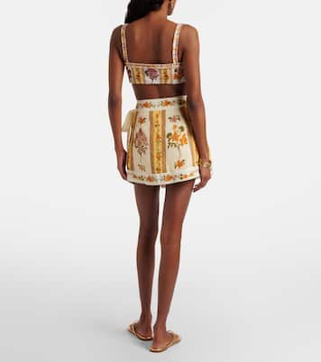 Floral linen beach cover-up | Agua by Agua Bendita