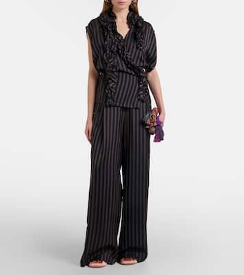 Ruffled striped top | Dries Van Noten