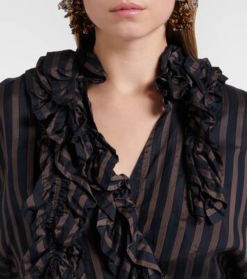 Ruffled striped top | Dries Van Noten