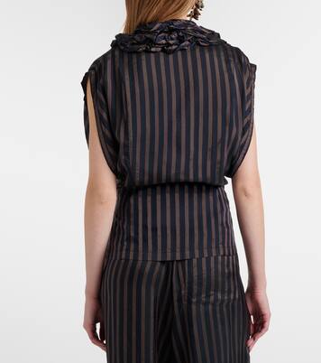 Ruffled striped top | Dries Van Noten
