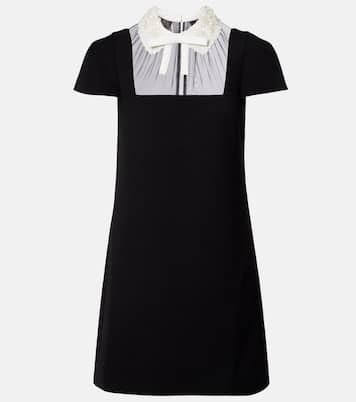 Vestido corto de crepé con lazo | Self-Portrait