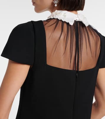 Vestido corto de crepé con lazo | Self-Portrait