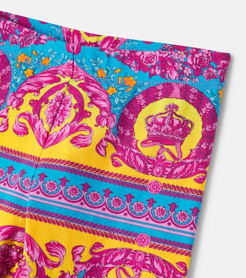 Electric Barocco cotton-blend jersey leggings | Versace Kids