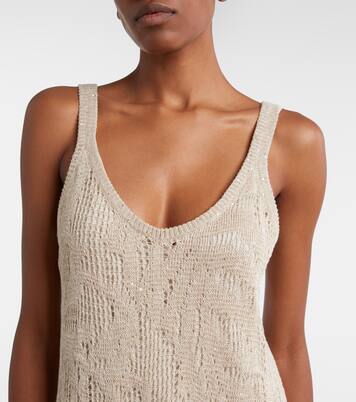 Dazzling Water Lillies knitted midi dress | Brunello Cucinelli