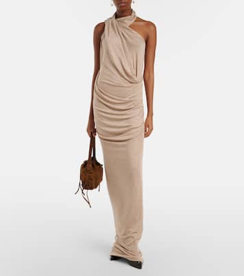 Draped one-shoulder jersey maxi dress | Entire Studios