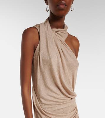 Draped one-shoulder jersey maxi dress | Entire Studios