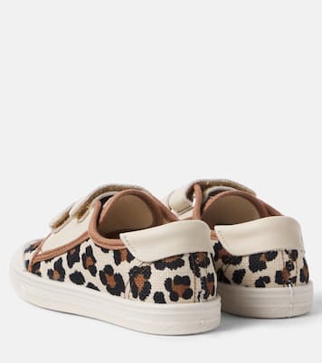 Leather-trimmed leopard-print sneakers | PèPè