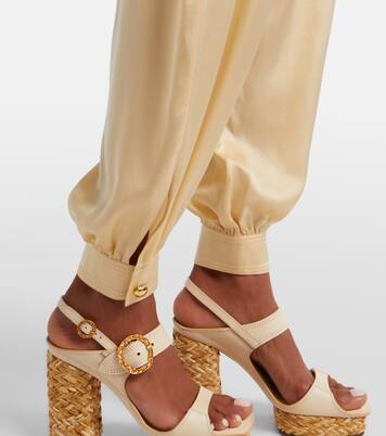 Pantalones tapered Como de satén de seda | Zimmermann