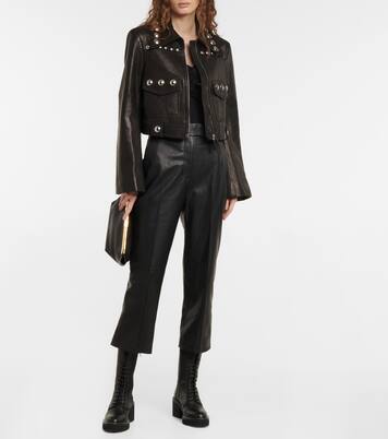 Cropped-Hose Melie aus Leder | Khaite