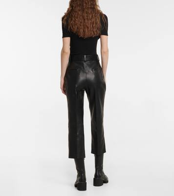 Cropped-Hose Melie aus Leder | Khaite