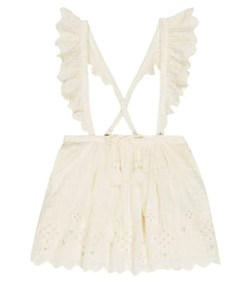 Riola embroidered cotton dungaree dress | Louise Misha