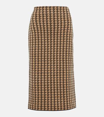 Falda midi de jacquard de lana | Victoria Beckham