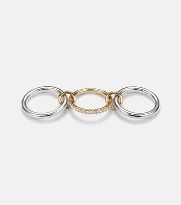 Anello Libra in oro 18 kt e argento sterling con diamanti | Spinelli Kilcollin
