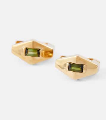 Deco Rombo Mini 9kt gold earrings with tourmaline | Aliita