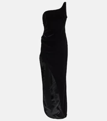 One-shoulder velvet maxi dress | Alessandra Rich