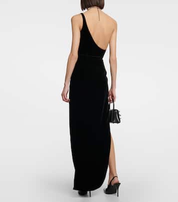 One-shoulder velvet maxi dress | Alessandra Rich