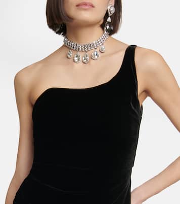 One-shoulder velvet maxi dress | Alessandra Rich