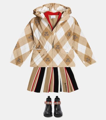 Giacca in cotone con stampa Argyle e Thomas Bear | Burberry Kids