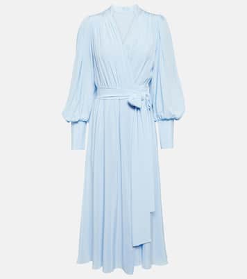 Draped silk midi dress | Costarellos