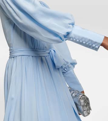 Draped silk midi dress | Costarellos