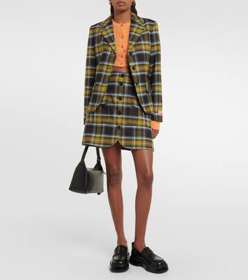 Checked wool-blend blazer | Kenzo