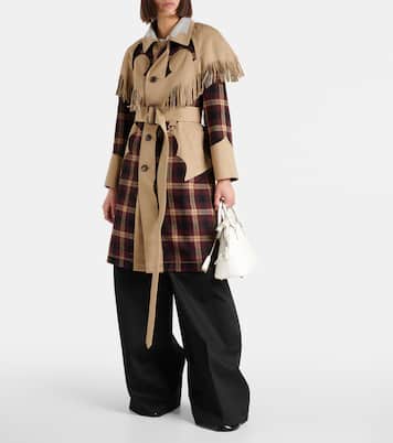 Fringed checked trench coat | Maison Margiela