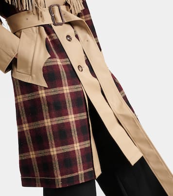 Fringed checked trench coat | Maison Margiela