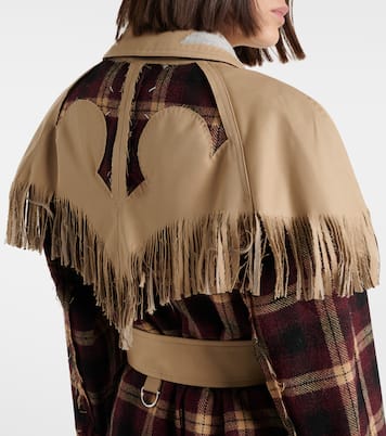 Fringed checked trench coat | Maison Margiela